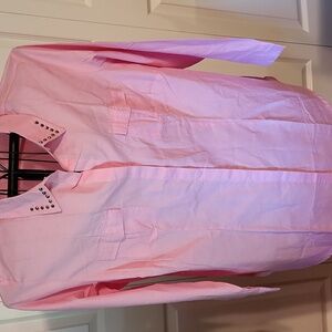 Serena Williams/ Pink Studded Collar Button-Up Long Sleeve Blouse/ 1X/ New